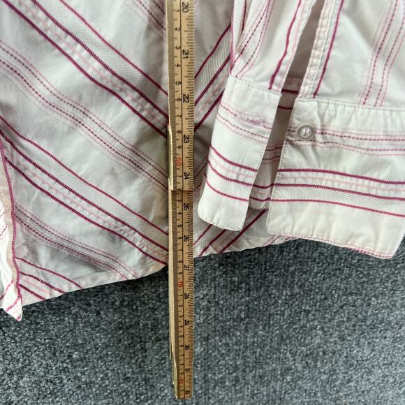 Lane Bryant Shirt Womens 22/24 Pink White Striped Button Down Stretch Plus Size - Picture 5 of 10